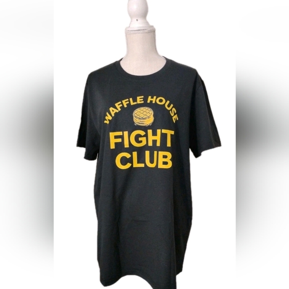 Waffle House Fight Club Men’s Funny Offensive Sarcastic T-Shirt Cotton Gift SZ L - Picture 2 of 3